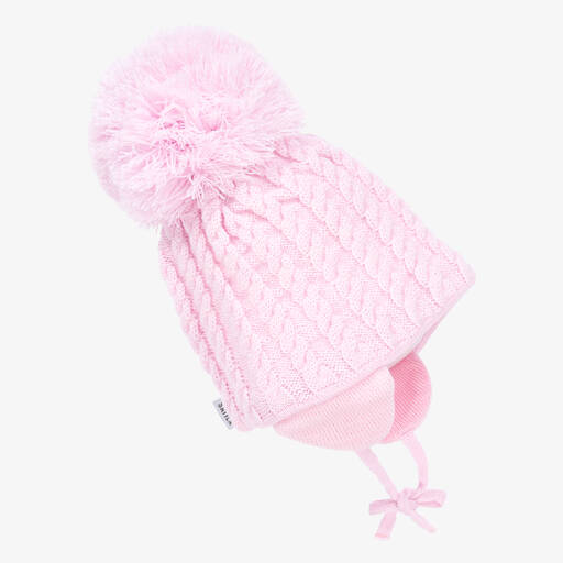 Sätila of Sweden-Pink Laura Knitted Giant Pom-Pom Beanie | Childrensalon