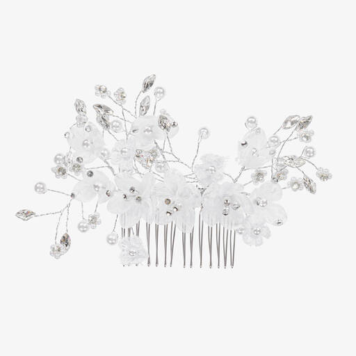 Sevva-Girls Flower & Diamanté Hair Comb (13cm) | Childrensalon