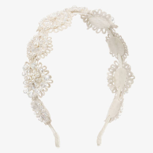 Sienna Likes To Party-Girls Silver Flower Hairband | Childrensalon