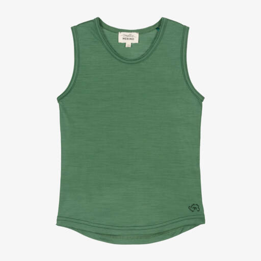 Smalls Merino-Green ZQ Merino Wool Thermal Vest Top | Childrensalon