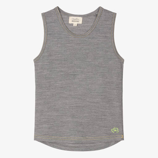 Smalls Merino-Grey Marl Merino Wool Vest Top | Childrensalon
