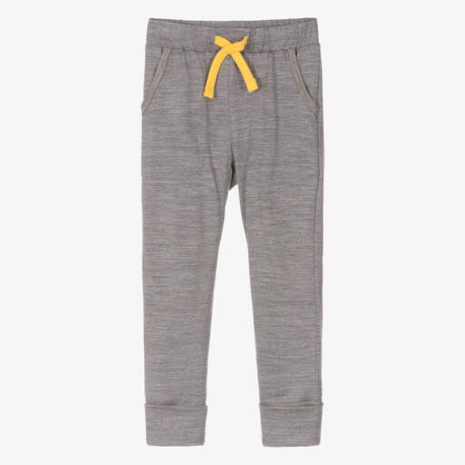 Smalls Merino-Grey Marl ZQ Merino Wool Slim Joggers | Childrensalon