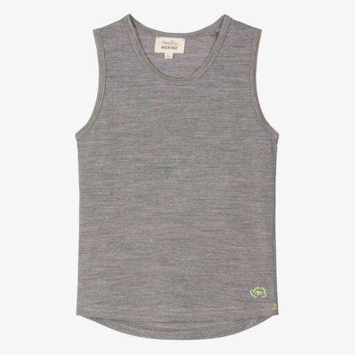 Smalls Merino-Grey Marl ZQ Merino Wool Vest Top | Childrensalon
