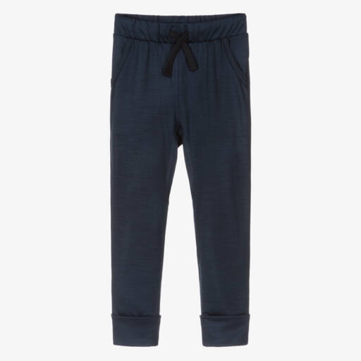 Smalls Merino-Navy Blue ZQ Merino Wool Slim Thermal Joggers | Childrensalon