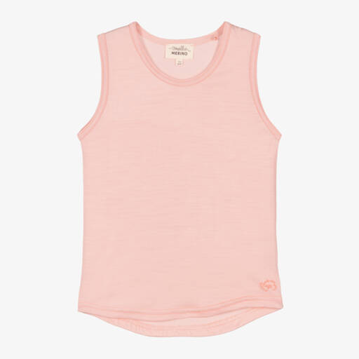 Smalls Merino-Pink ZQ Merino Wool Vest Top | Childrensalon