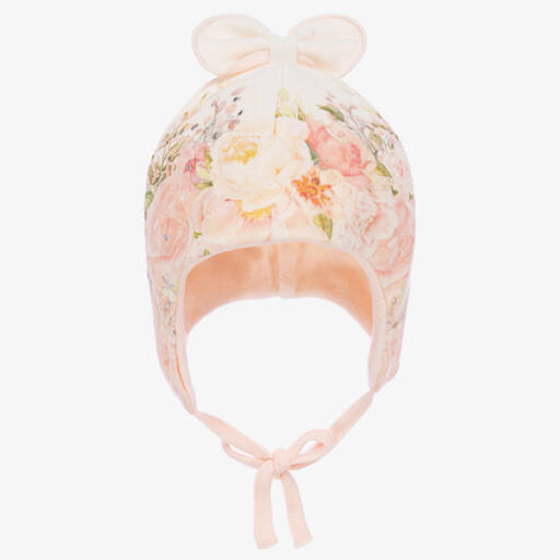 Sofija-Baby Girls Pink Cotton Floral Hat | Childrensalon