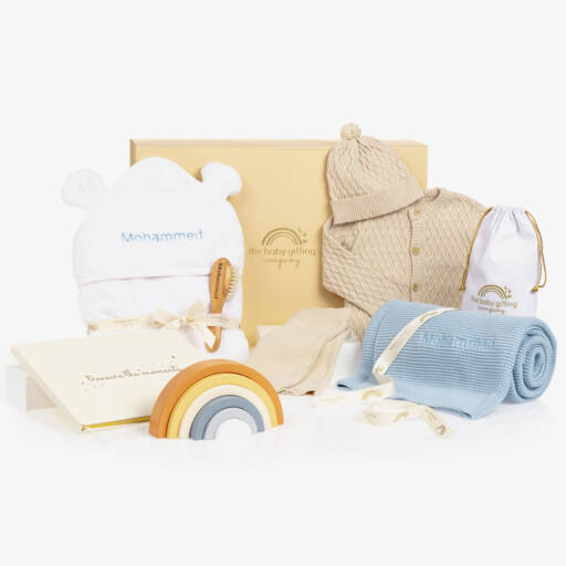 The Baby Gifting Company-Blue Personalised Ultimate Baby Gift Set | Childrensalon