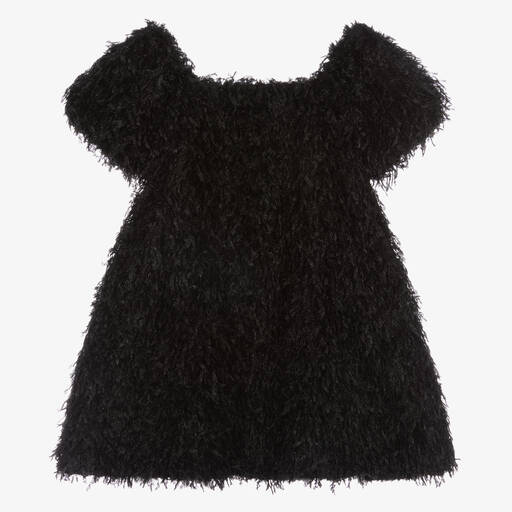 The Tiny Universe-Girls Black Fluffy Dress | Childrensalon