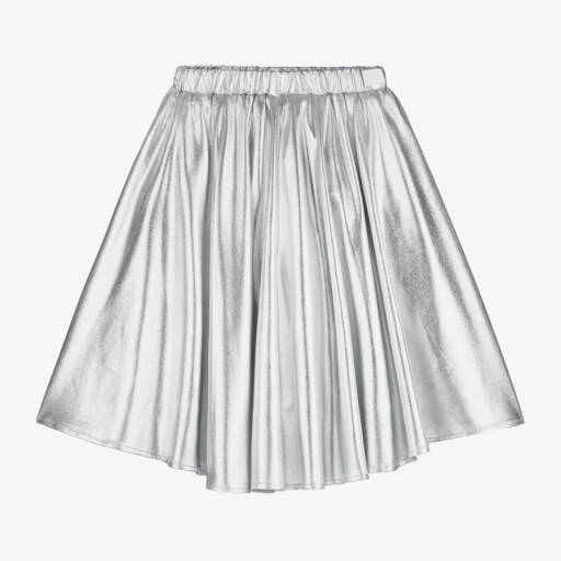 The Tiny Universe-Girls Silver Metallic Skirt | Childrensalon