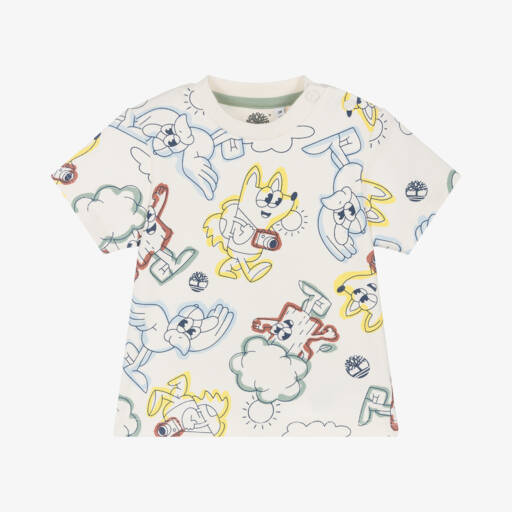 Timberland-Baby Boys Ivory Organic Cotton T-Shirt | Childrensalon