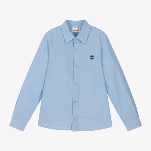 Timberland-Boys Blue Oxford Cotton Shirt | Childrensalon