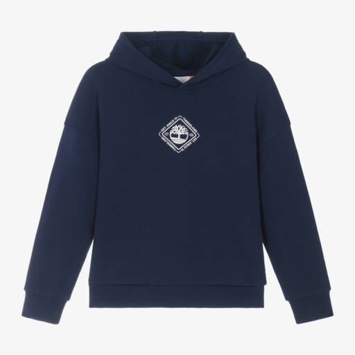 Timberland-Boys Navy Blue Organic Cotton Hoodie | Childrensalon