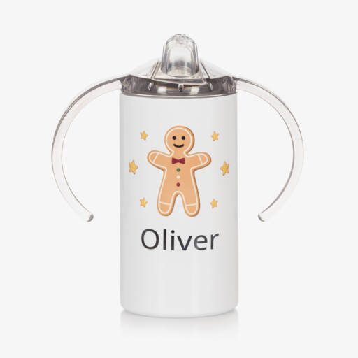 Treat Republic-Personalised Gingerbread Man Sippy Cup (16cm) | Childrensalon