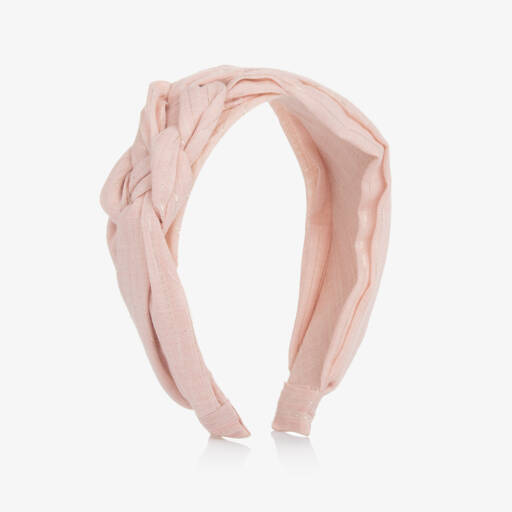Tutto Piccolo-Girls Pink Braided Hairband | Childrensalon