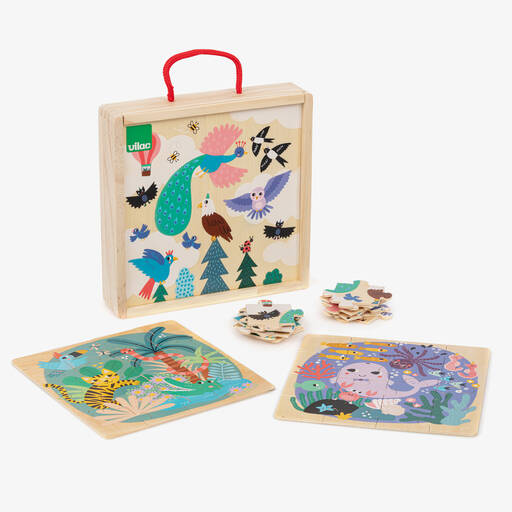 Vilac-Animal Wooden Puzzle Set (20cm) | Childrensalon