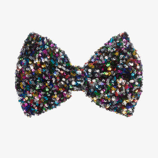 Wauw Capow-Black Sequin Bow Headband | Childrensalon
