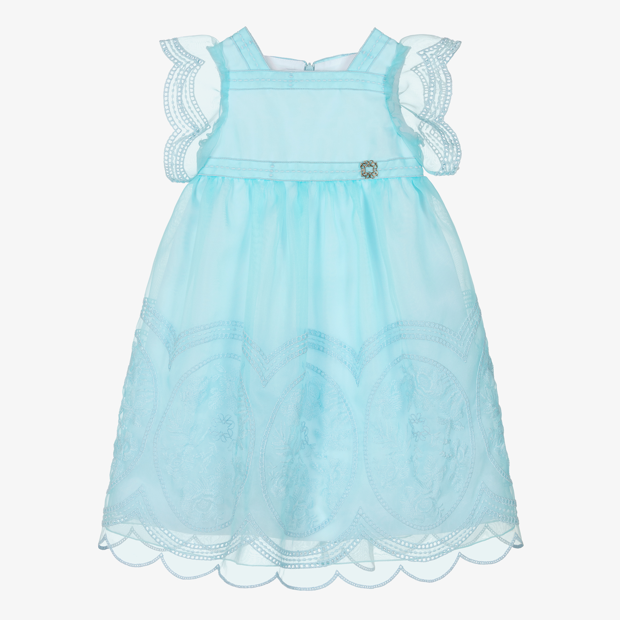 white dress with blue pattern Light Blue & White Floral Maxi Dress - All Dresses
