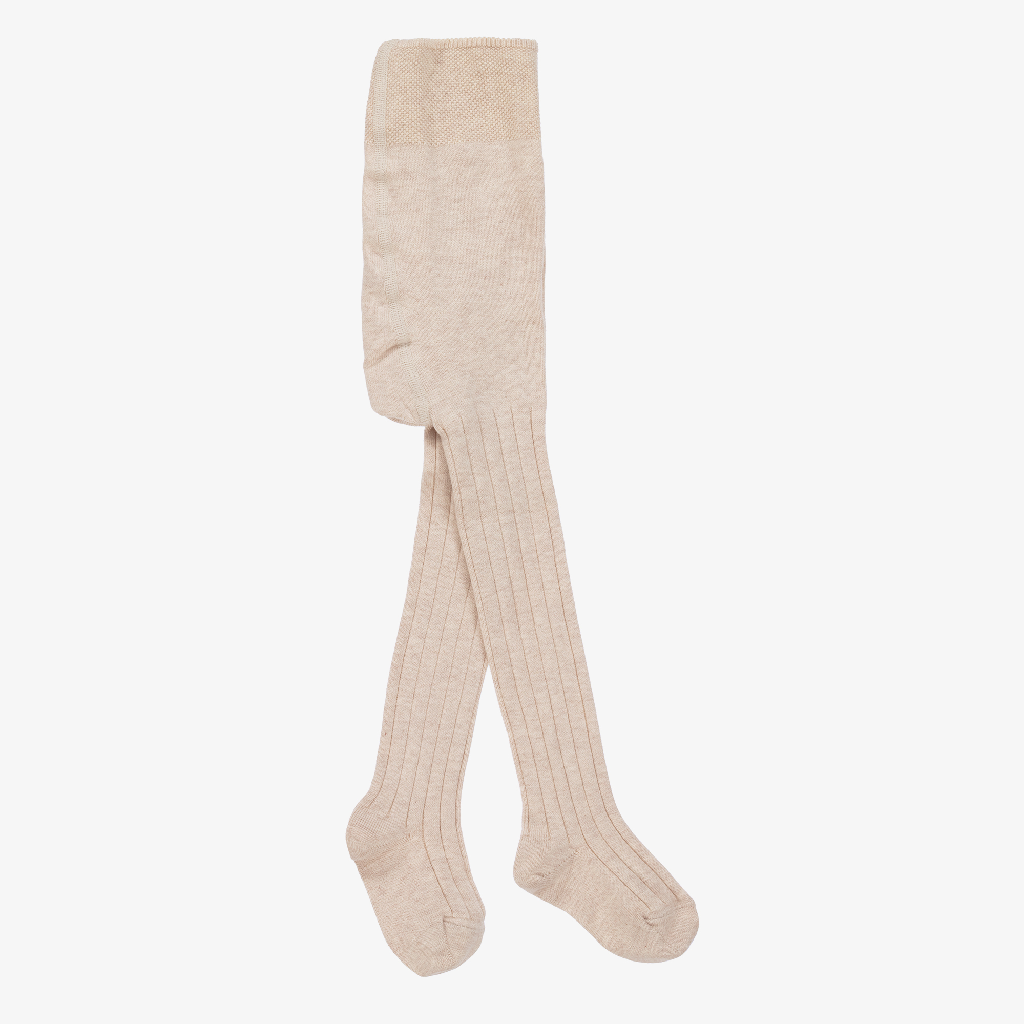 Falke Beige Ribbed Cotton Baby Tights