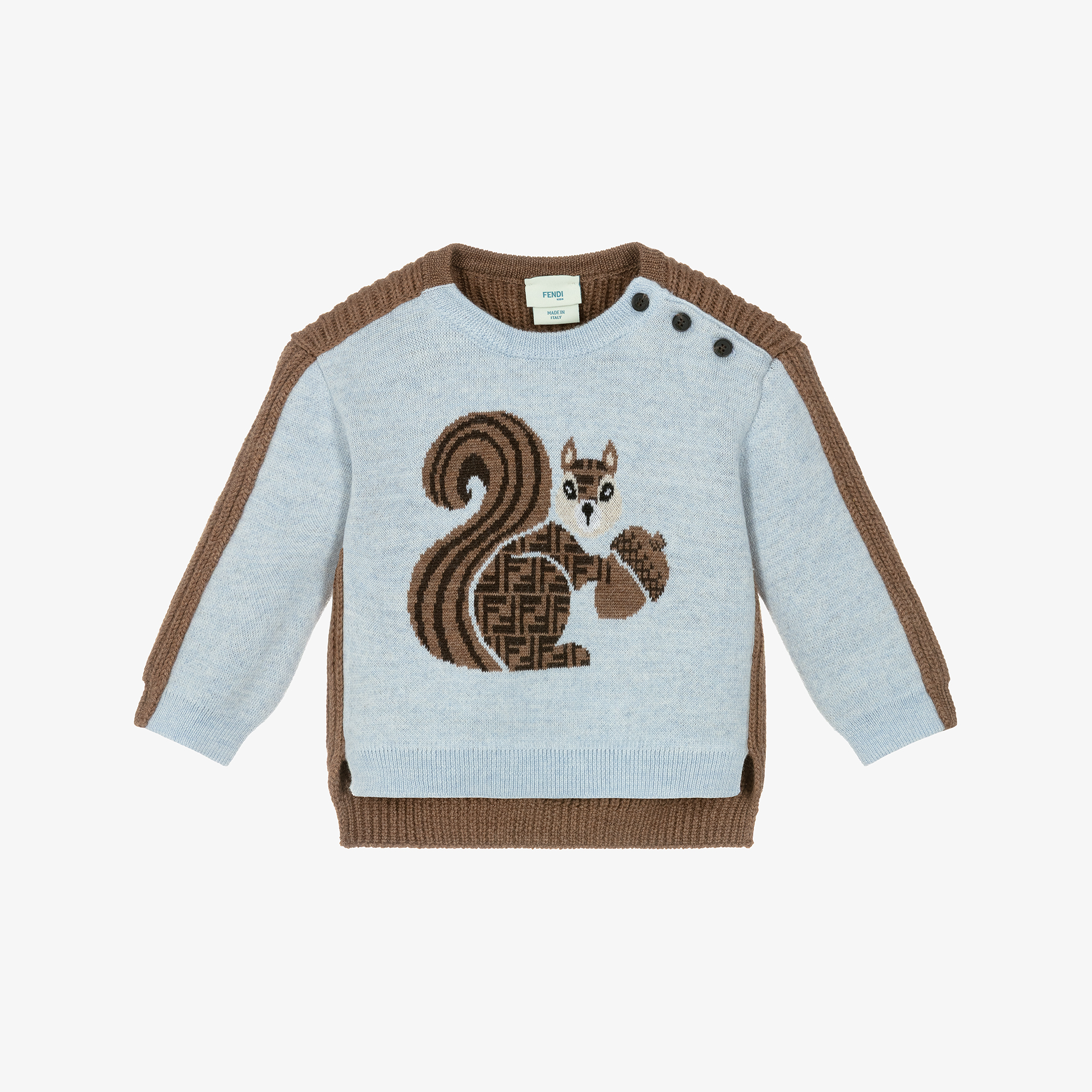 Wool Fendi Jumper Boys Fendi Kids Fairisle Logo Sweater Blue FARFETCH