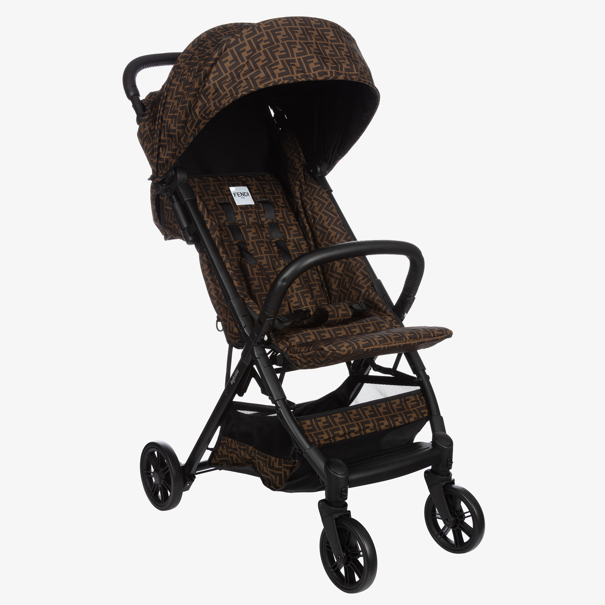 Fendi Brown FF Logo Cabin Stroller Childrensalon