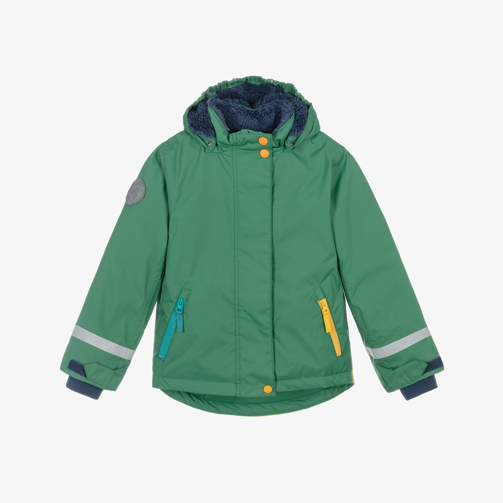 Frugi Boys Green Mountain Scene Ski Jacket