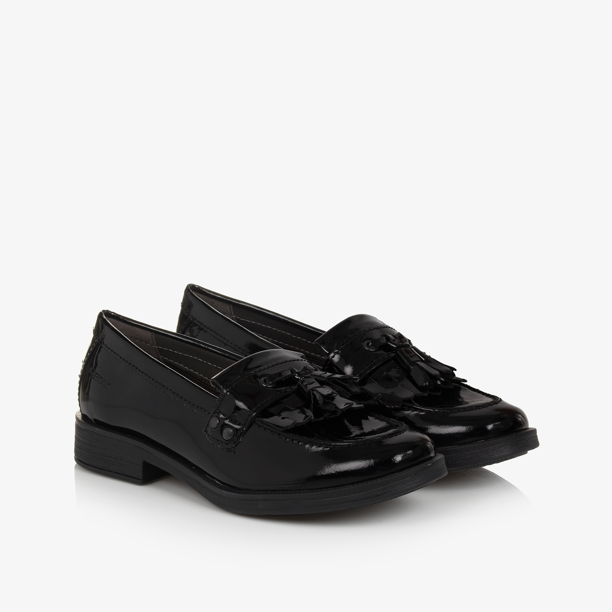 Geox - Girls Black Patent Leather Loafers | Childrensalon