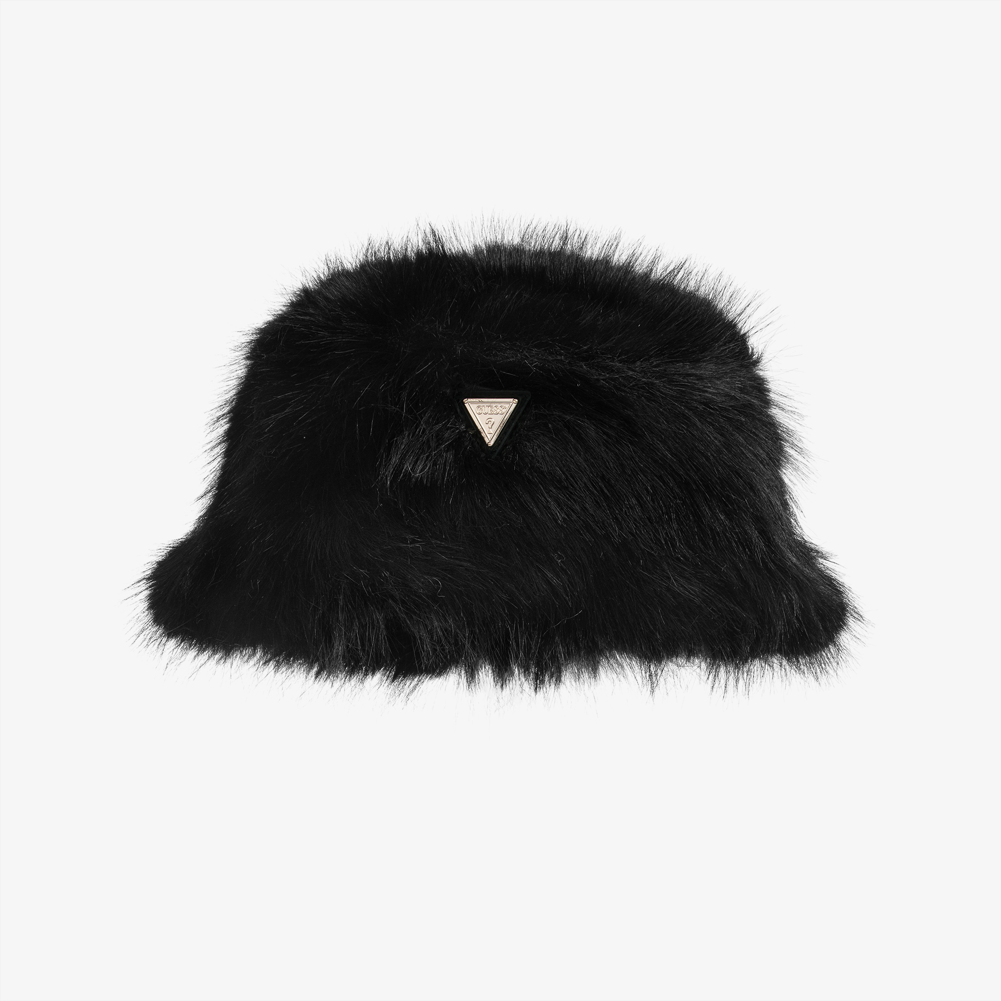 Guess Girls Black Faux Fur Bucket Hat Childrensalon