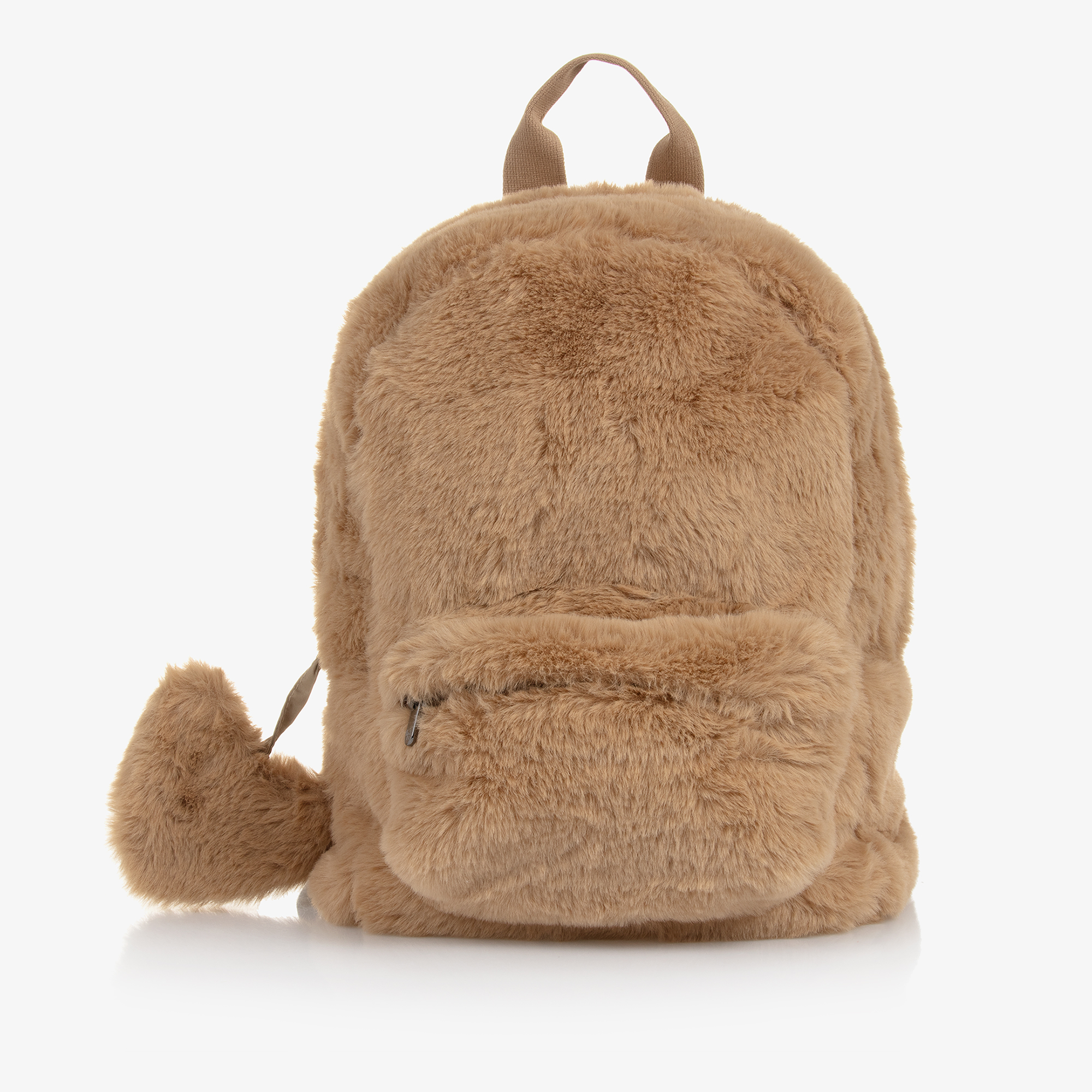 00s fur backpack Il Gufo Girls Beige Faux Fur Backpack (30cm)