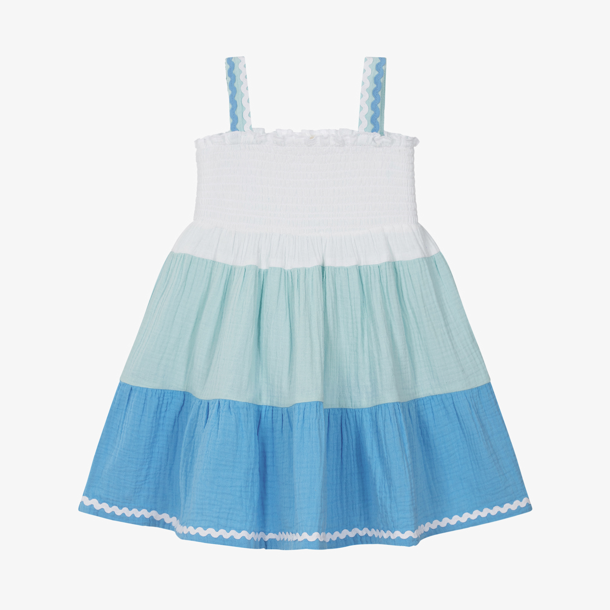Joyday Girls Tiered Blue Cheesecloth Sun Dress