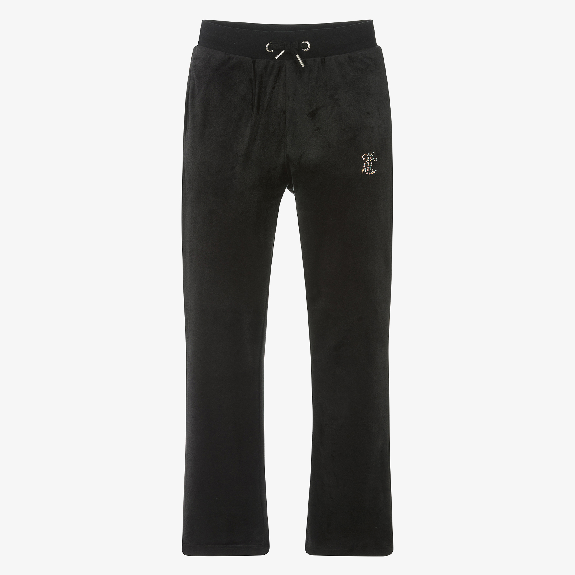 Juicy Couture - Girls Black Velour Flared Joggers | Childrensalon