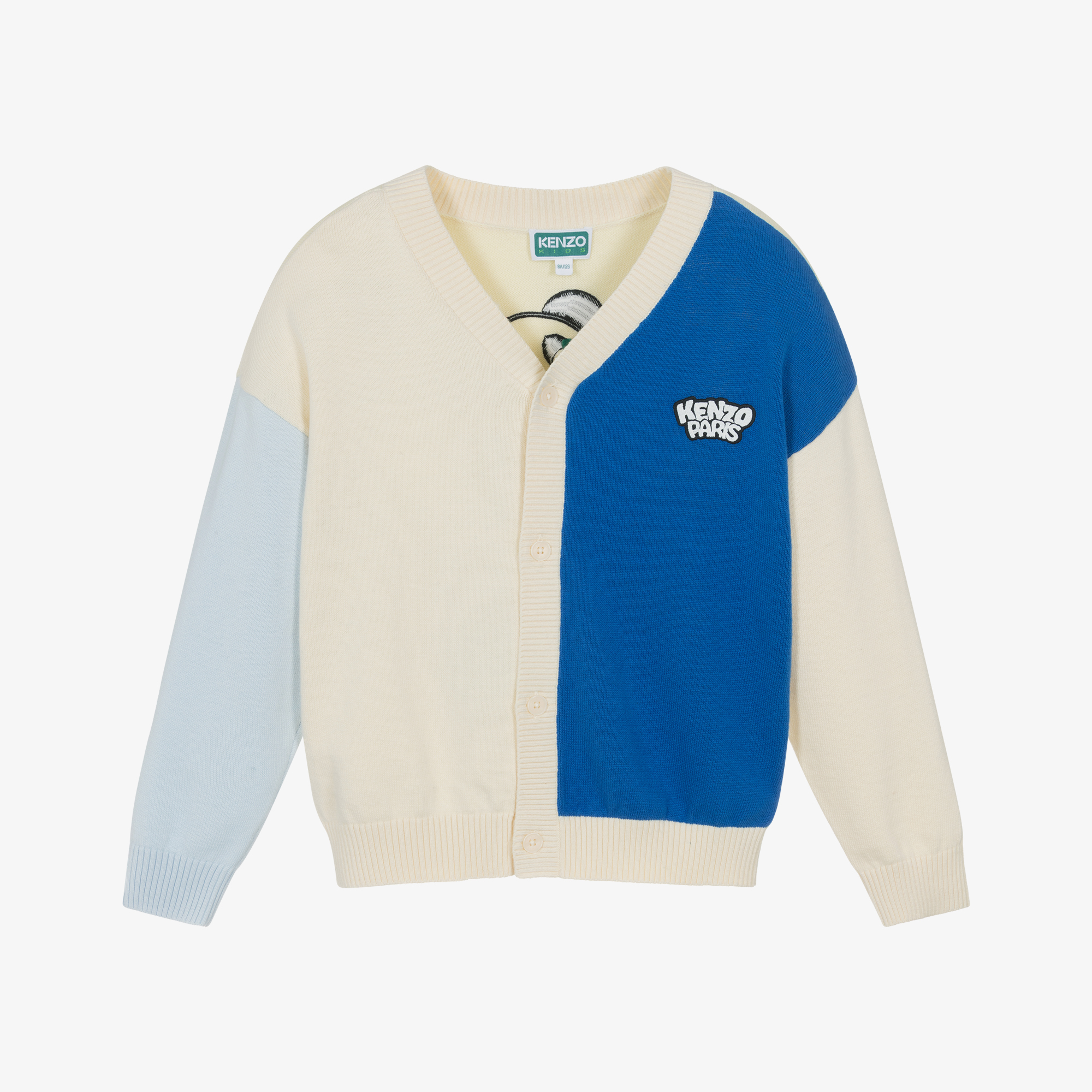 KENZO KIDS - Boys Colourblock Cotton Cardigan with Vintage Ice 