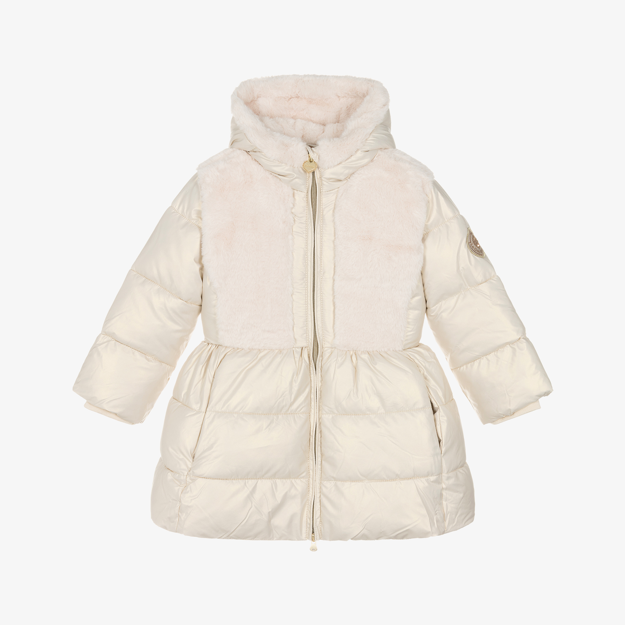 Puffer Coat Girls Le Chic Jacket Le Chic Girls Ivory Hooded Puffer