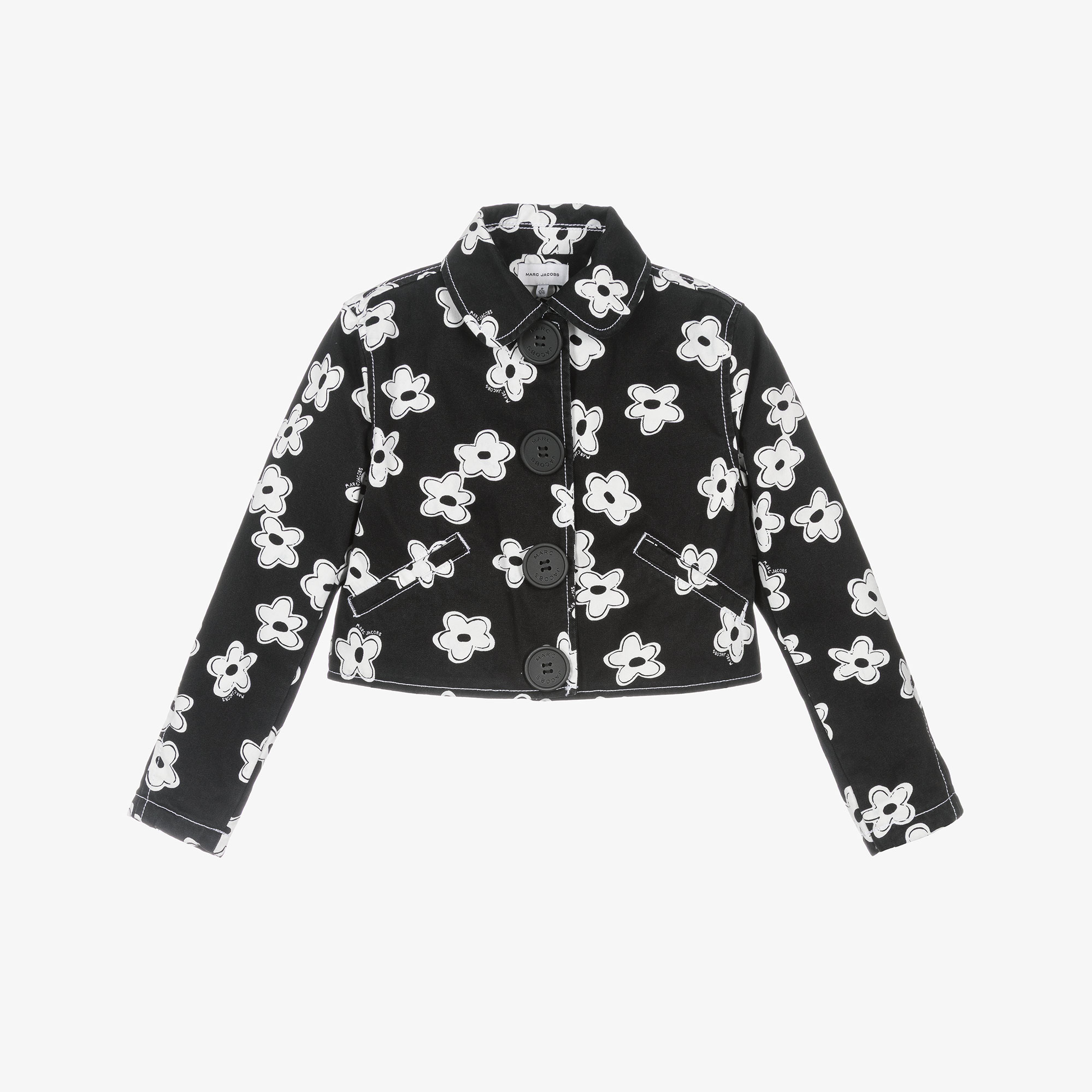 希少MARC JACOBS DAISY PRINTED TRACK JACKET marc-jacobs-girls-black-cotton