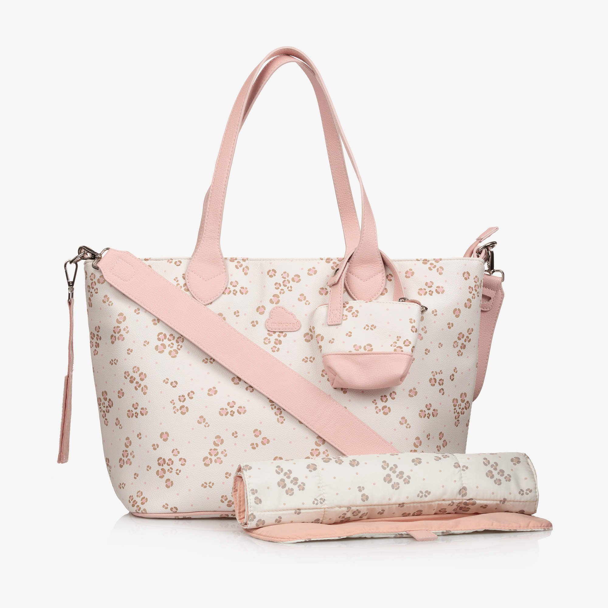 Mayoral Newborn Pink Floral Print Baby Changing Bag (45cm