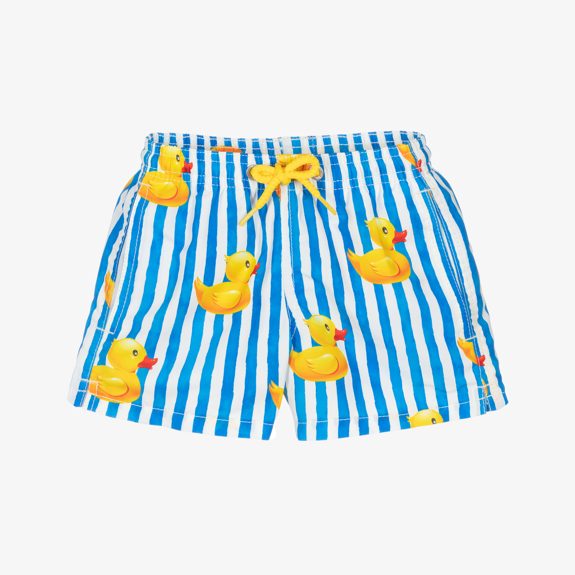 MC2 Saint Barth Boys Blue Striped Duck Print Swim Shorts