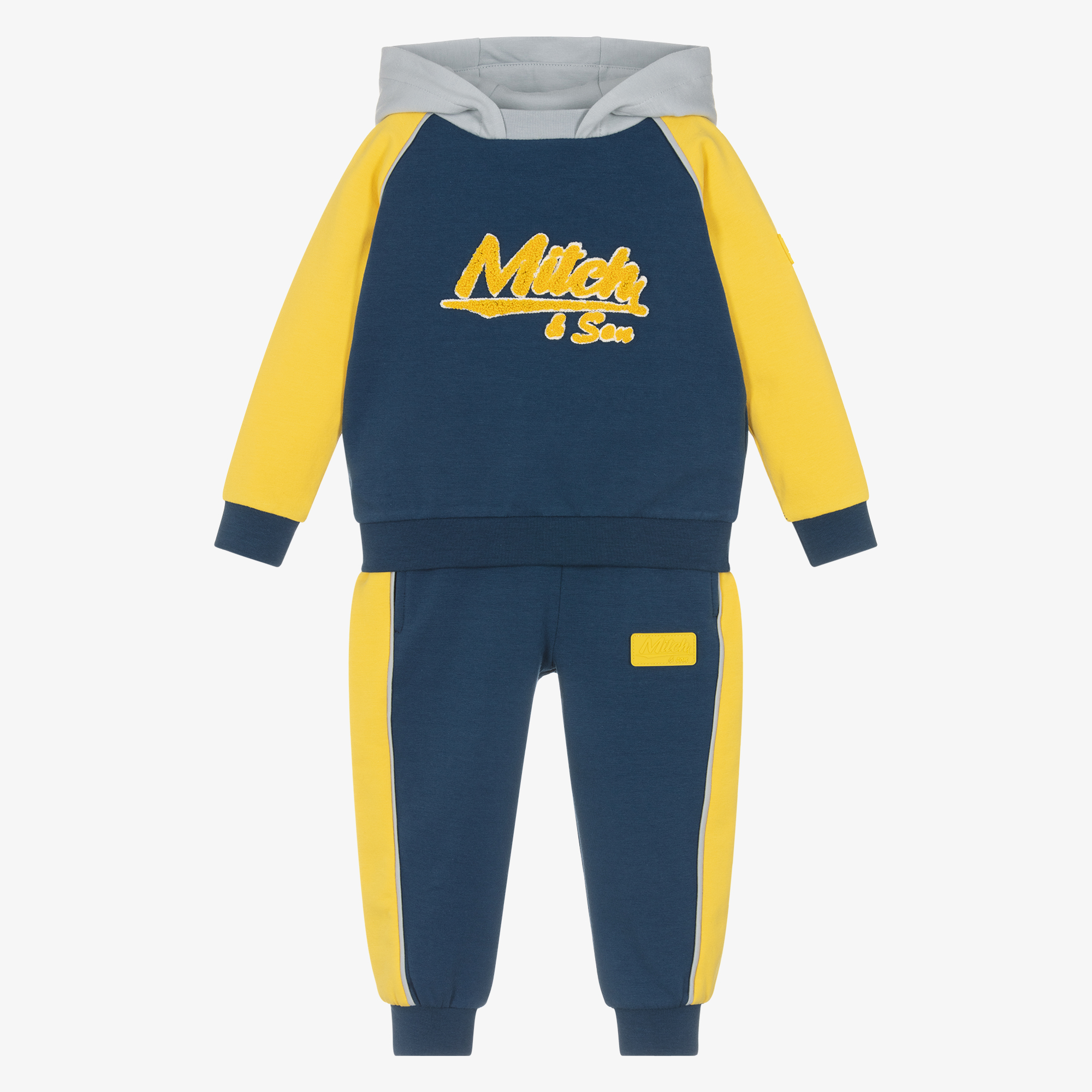 Mitch Son Boys Blue Yellow Cotton Tracksuit Childrensalon