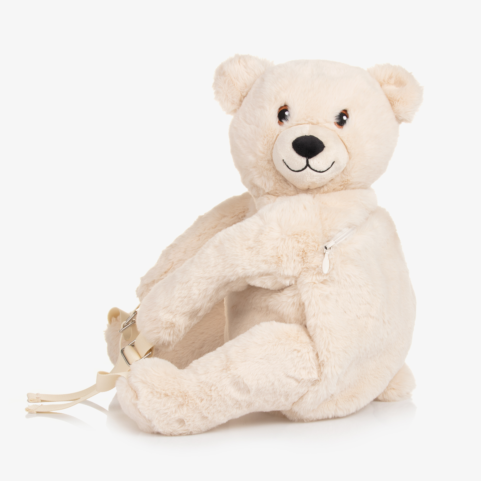Molo - Ivory Plush Bear Backpack (42cm) | Childrensalon