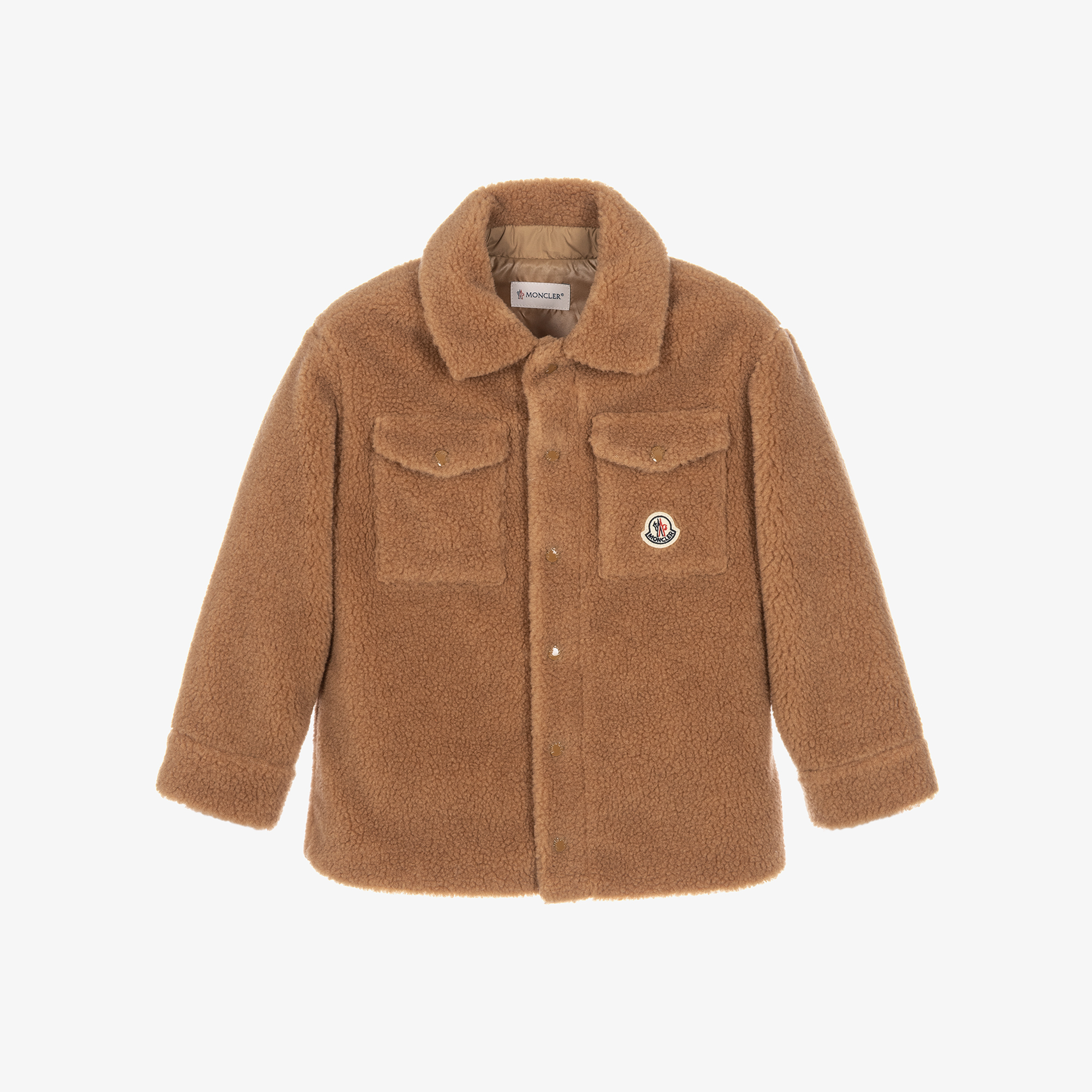 Moncler Enfant - Boys Beige Teddy Fleece Overshirt | Childrensalon