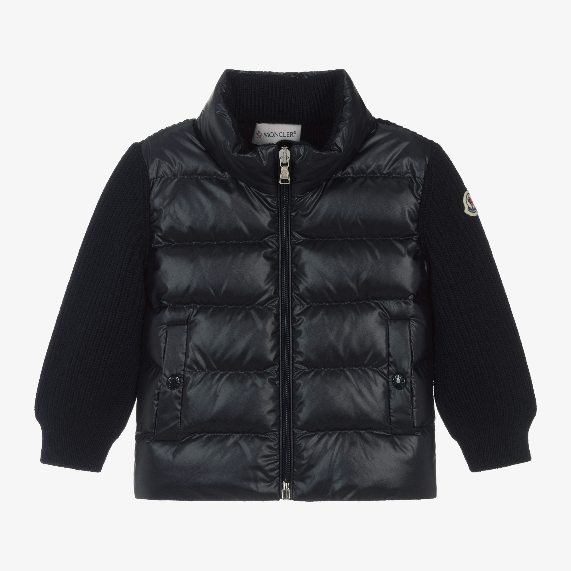 Moncler Enfant - Boys Blue Down Padded Wool Zip-Up Top
