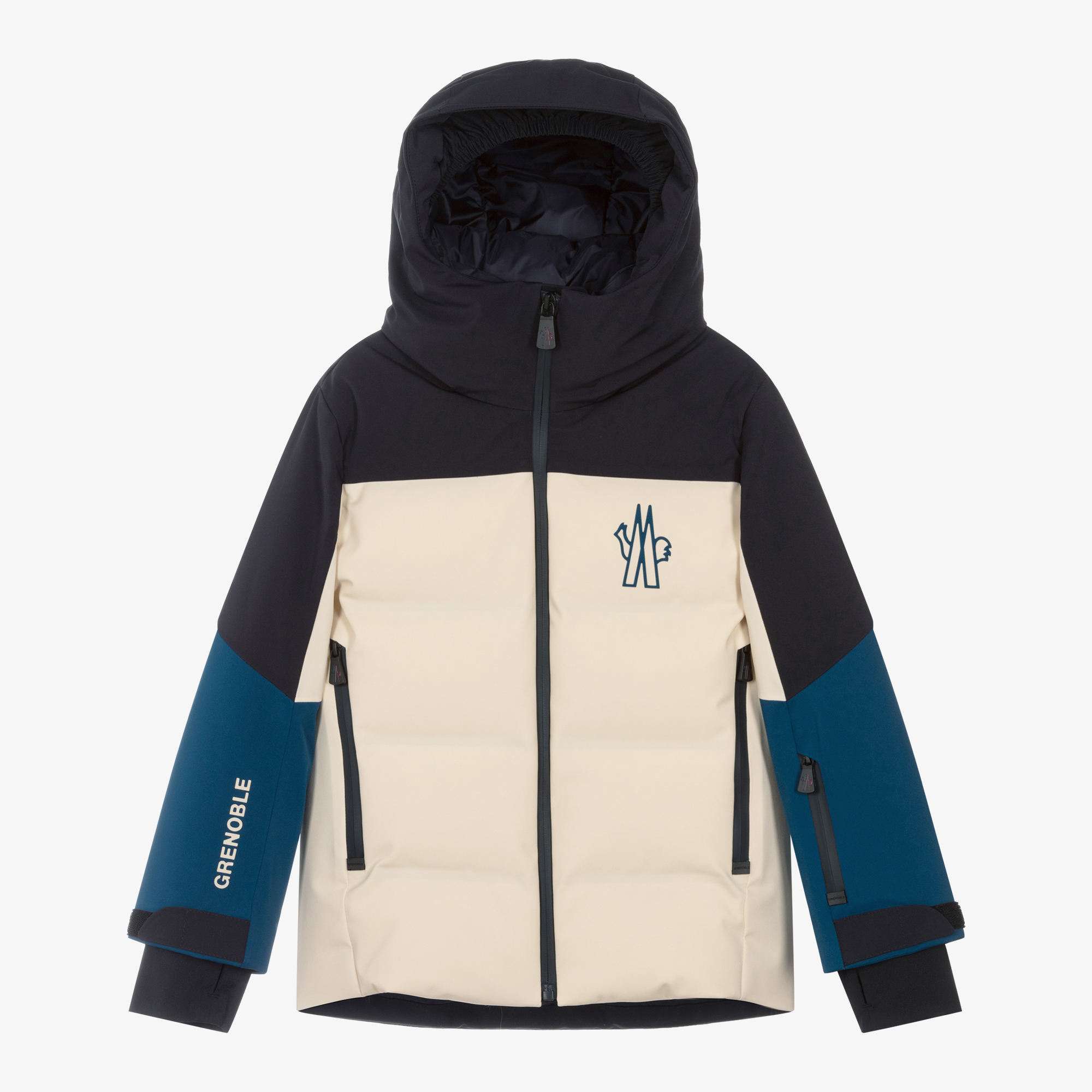 Moncler Enfant - Boys Blue & Ivory Montmiral Technical Ski Jacket