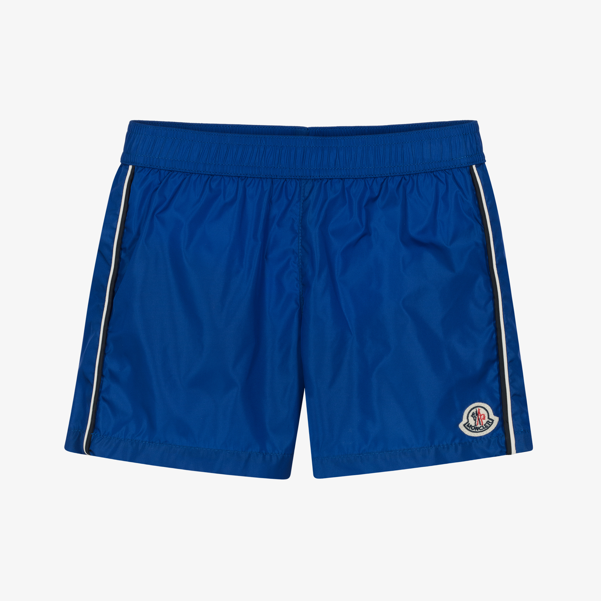 Moncler Enfant - Boys Blue Logo Badge Swim Shorts | Childrensalon