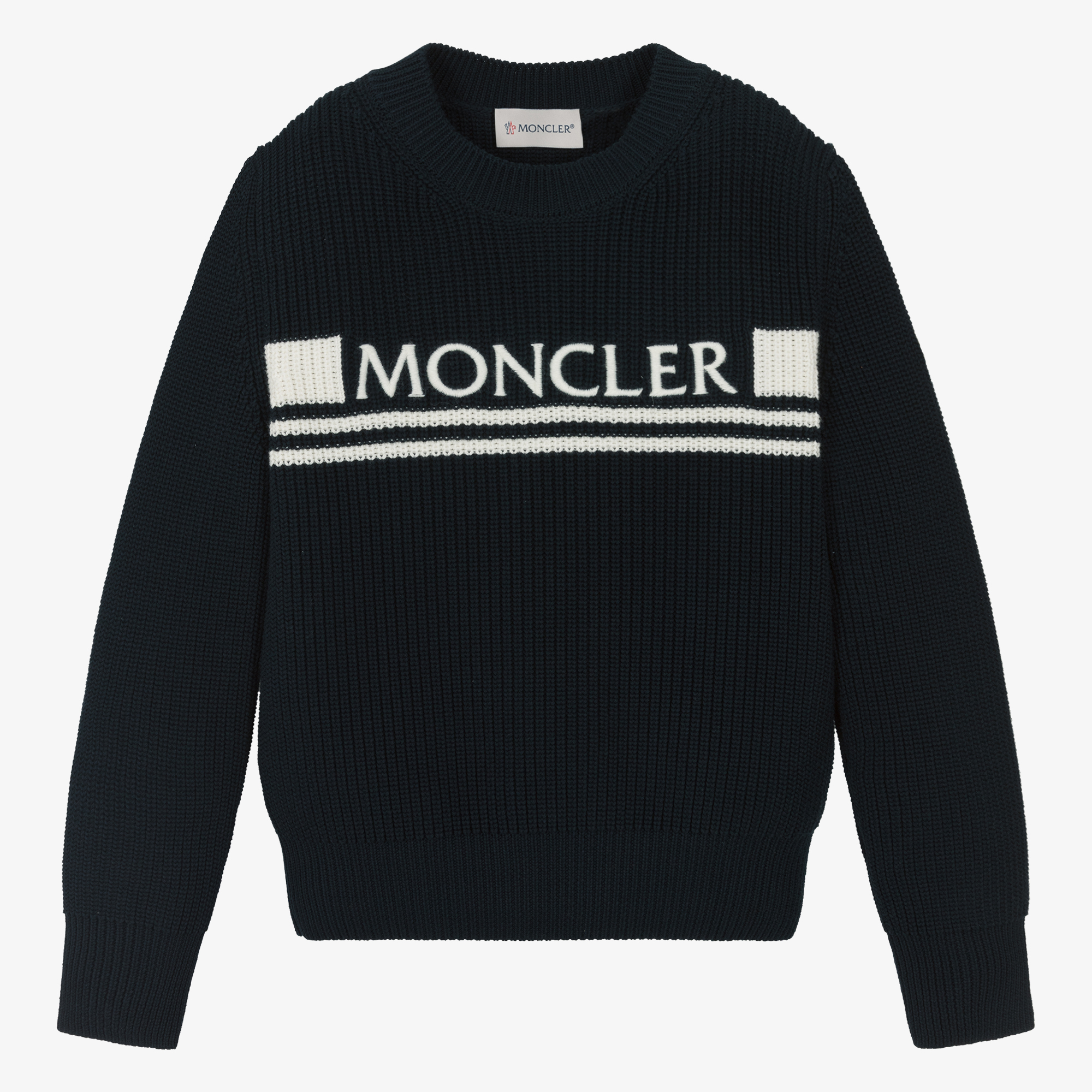 Moncler Enfant - Boys Navy Blue Cotton Knit Jumper