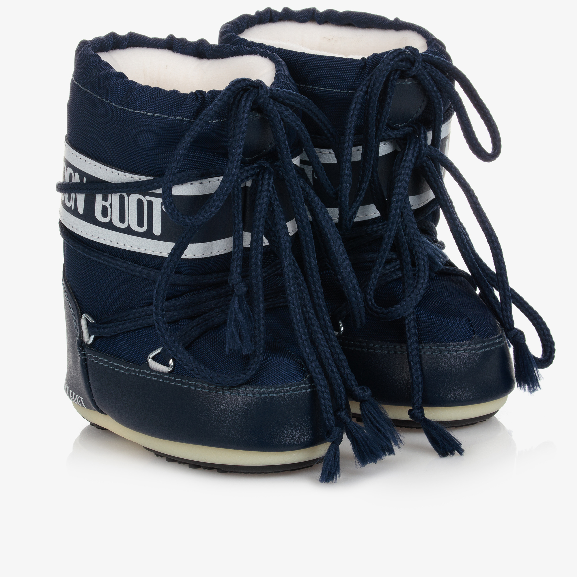 Moon Boot Navy Blue Mini Nylon Snow Boots Childrensalon