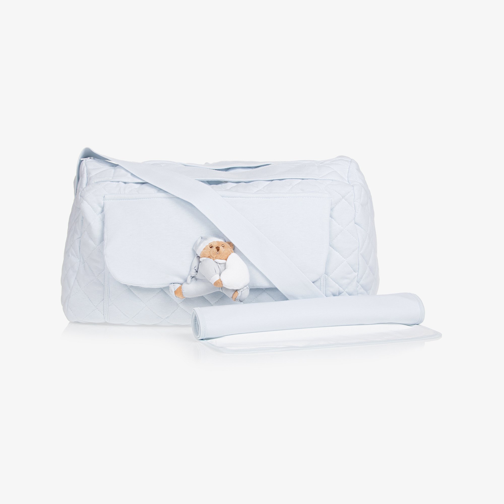 Nanán - Blue Cotton Baby Changing Bag (44cm) | Childrensalon