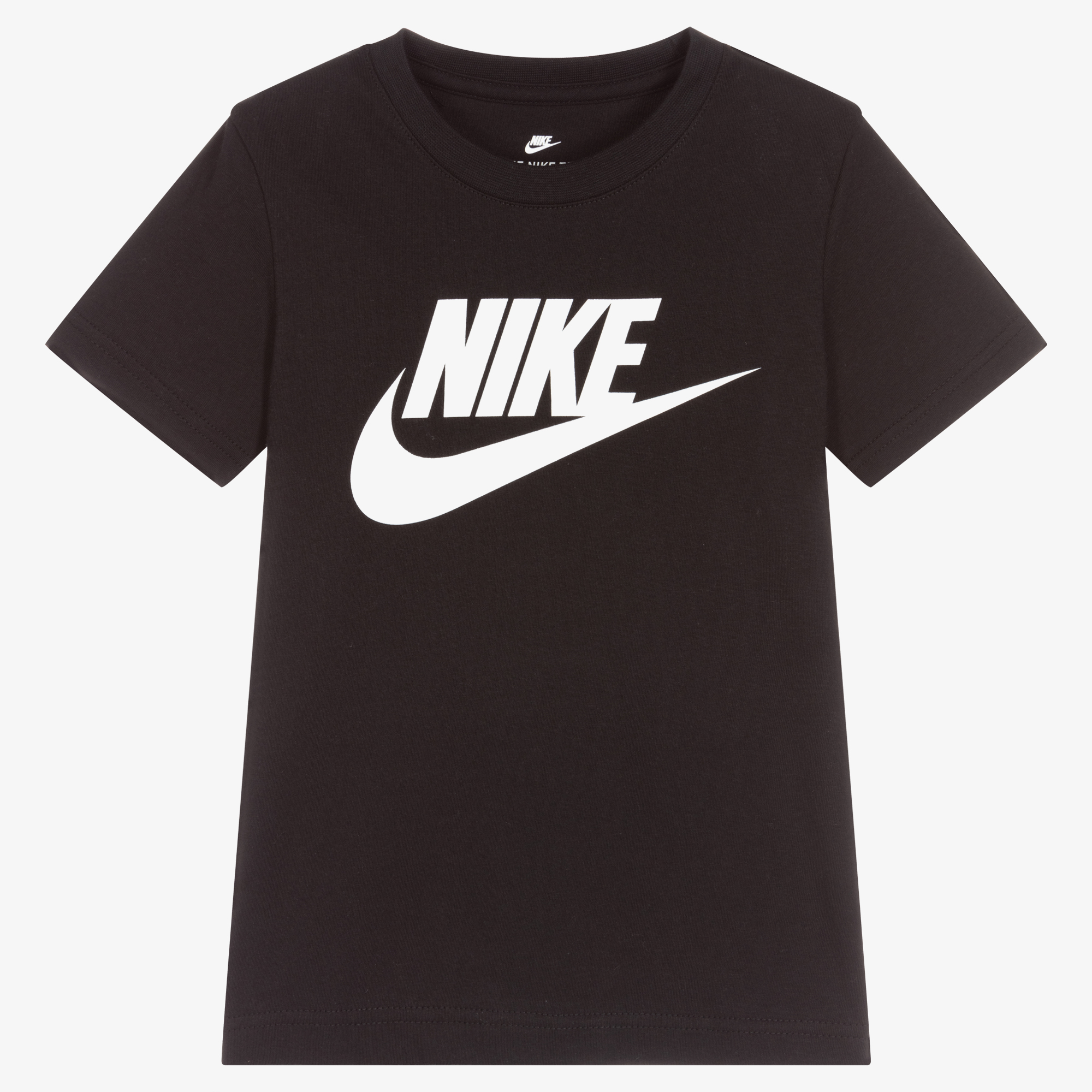 Nike Boys Black Cotton Logo T-Shirt Childrensalon - Main Image