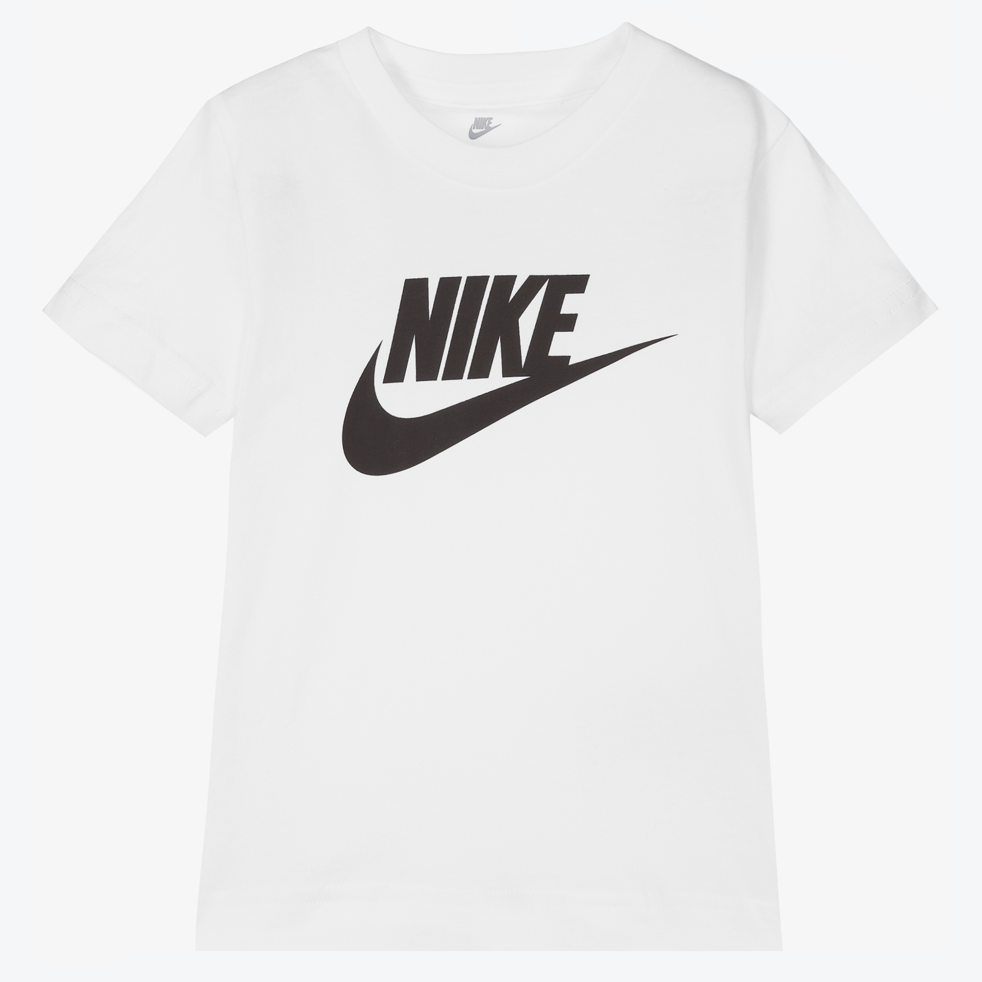 Nike Boys White Cotton Logo T-Shirt