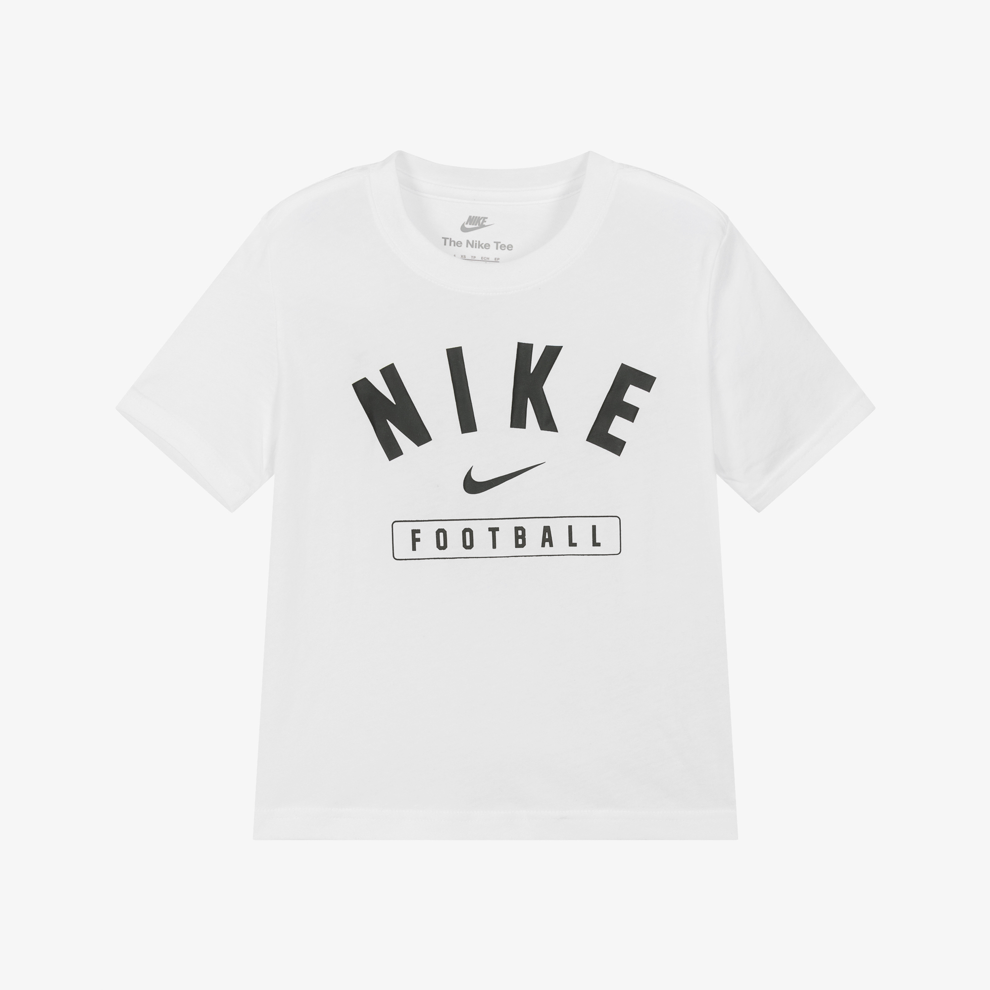 Nike Boys White Swoosh Football Logo T-Shirt Childrensalon