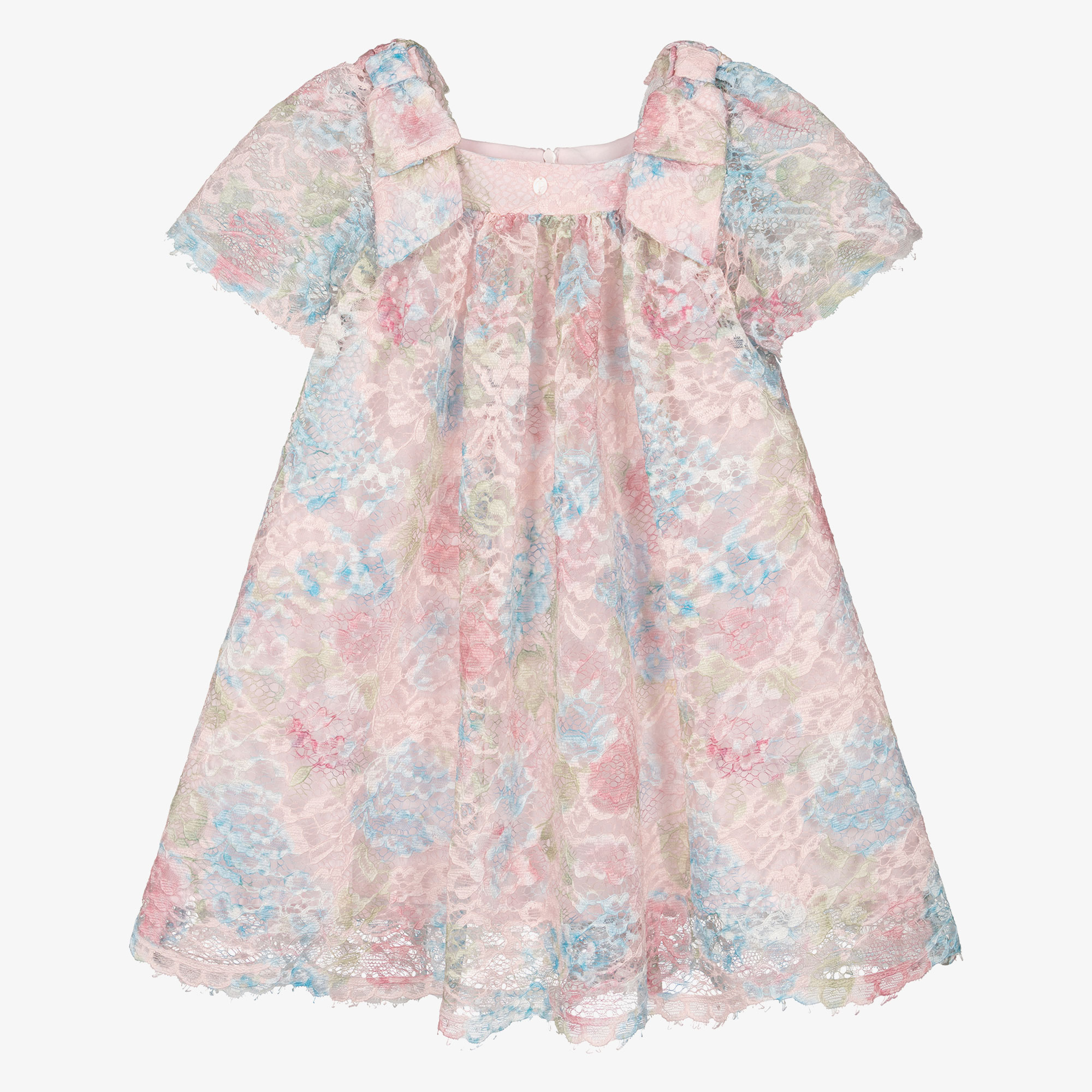 Patachou - Girls Pink & Blue Floral Lace Dress | Childrensalon Patachou - Girls Pink & Blue Floral Lace Dress | Childrensalon