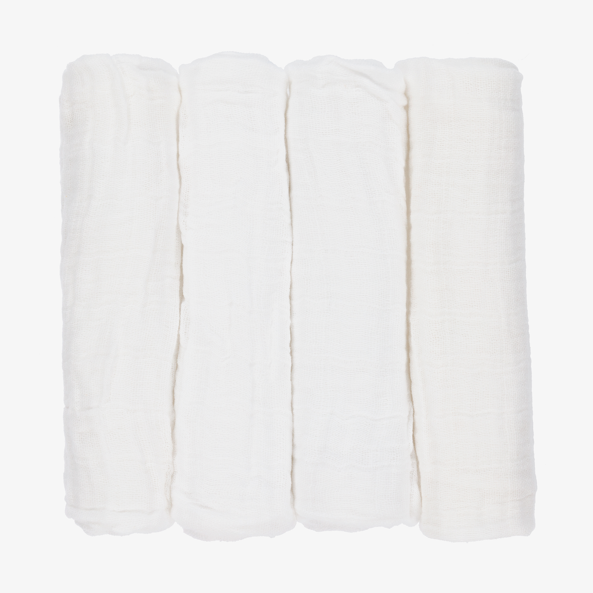 Pippi White Organic Cotton Muslin Cloths (4 Pack)
