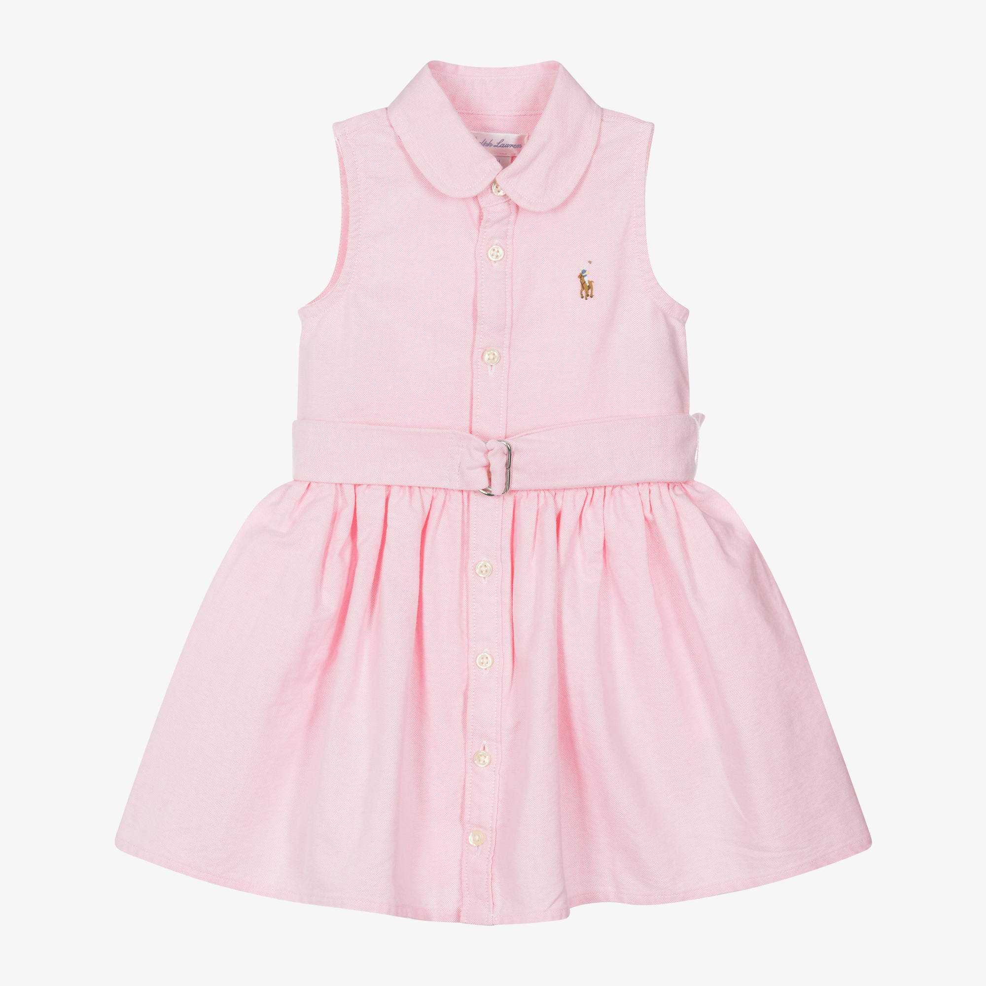 pink ralph lauren shirt dress POLO RALPH LAUREN - Women's Oxford shirt dress with belt - pink